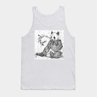 PANDA eating - pencil portrait Tank Top